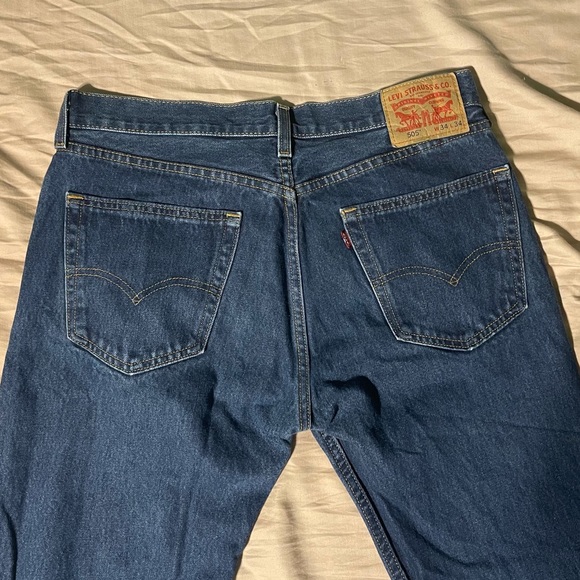Dark Blue Levi 505 jeans size 34w 34l - Picture 3 of 5